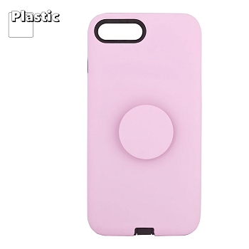 Защитная крышка "LP" для Apple iPhone 7 Plus, 8 Plus "PopSocket Case", розовая (коробка)