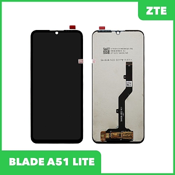 LCD дисплей для ZTE Blade A51 Lite в сборе с тачскрином (черный) Premium Quality