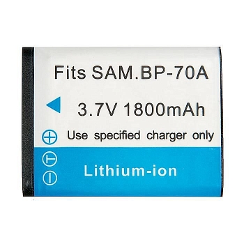 Аккумулятор (батарея) BP-70A для фотоаппарата Samsung Digimax AQ, 3.7В, 1800мАч, Li-ion