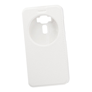 Чехол книжка для Asus ZenFone 3 ZE552KL с круглым окном, белый (коробка)