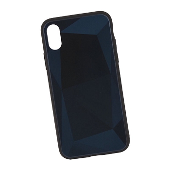 Защитная крышка "LP" для Apple iPhone X "Diamond Glass Case", синий бриллиант (коробка)