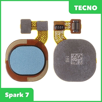 Шлейф для Tecno Spark 7 сканер отпечатка пальцев (синий)