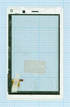 Сенсорное стекло (тачскрин) 070367-01A-V1 VER.2 белое с рамкой