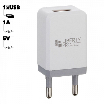 Сетевое зарядное устройство "LP" с USB выходом 1А Brick Series (белый, коробка)
