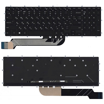 Клавиатура для ноутбука Dell Inspiron G3 15-5565, 15-5570, 15-7566, 17-5775, 15-3579, 15-3779, черная, без рамки