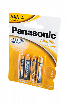 Батарейка Panasonic Alkaline Power LR03APB, 4BP RU LR03 BL4