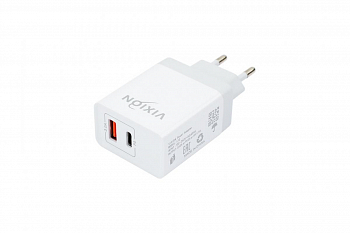 Сетевое зарядное устройство L16 (1-USB 3A/1-Type-C Power Delivery) 20W, белый (Vixion)