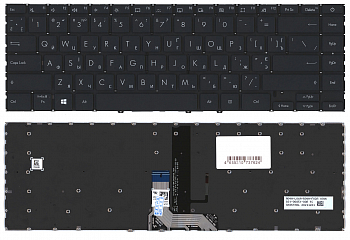Клавиатура для ноутбука Asus ZenBook 14 UX425, черная с подсветкой