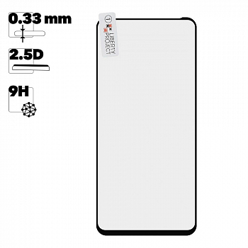 Защитное стекло "LP" для Xiaomi Redmi Note 9 Thin Frame Full Glue с рамкой 0,33 мм 2,5D (черное)