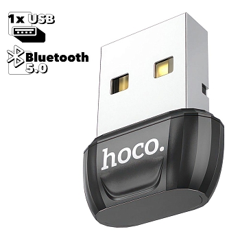 Bluetooth адаптер Hoco UA18 BT 5.0, черный