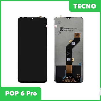 LCD дисплей для Tecno POP 6 Pro в сборе с тачскрином, 100% оригинал (черный)