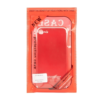 Защитная крышка для Apple iPhone 8, 7 металлическая с пластиком, красная (европакет)
