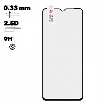 Защитное стекло "LP" для Realme C11-2021 Thin Frame Full Glue с рамкой 0,33 мм 2,5D 9H (черное)