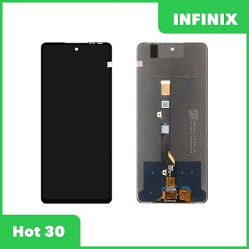 Дисплей (экран в сборе) для телефона Infinix Hot 30, 100% оригинал (черный)