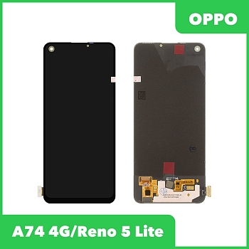LCD дисплей для Oppo A74 4G (CPH2219), Reno 5 Lite (CPH2205) с тачскрином (черный) 100% оригинал