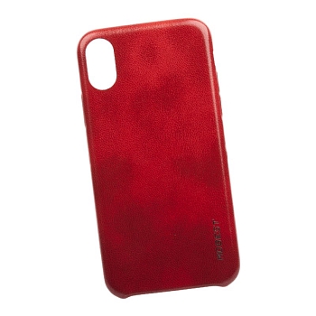 Защитная крышка "G-Case" для Apple iPhone X ELite Series, кожа, бордовая (коробка)