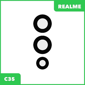 Стекло задней камеры для Realme C35 (RMX3511) (без рамки) (зеленый)