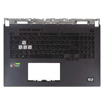 Клавиатура с топкейсом для ноутбука Asus G713QE, с подсветкой, без тачпада , чёрный, с разбора
