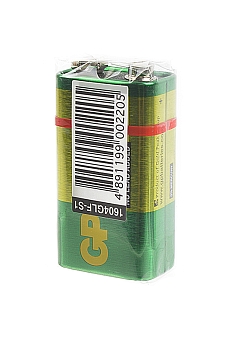 Батарейка (элемент питания) GP Greencell 1604GLF-S1 6F22 SR1, 1 штука