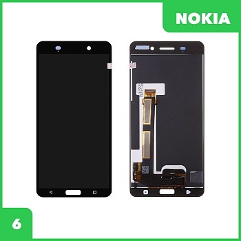 LCD дисплей для Nokia 6 (TA-1021) с тачскрином 100% оригинал (черный)