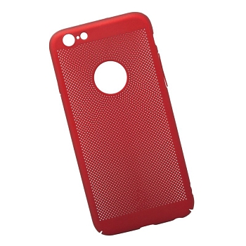 Защитная крышка "LP" для Apple iPhone 6, 6S "Сетка" Soft Touch, красная (европакет)