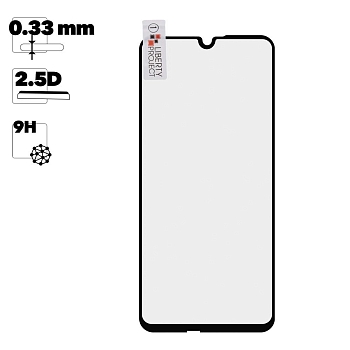 Защитное стекло "LP" для телефона Huawei P Smart 2019 Thin Frame Full Glue с рамкой 0.33 мм, 2.5D, 9H, черное