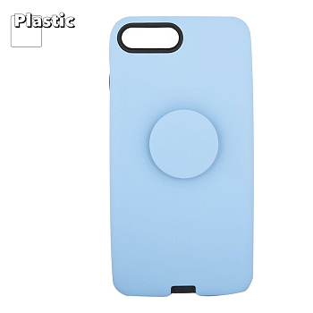 Защитная крышка "LP" для Apple iPhone 7 Plus, 8 Plus "PopSocket Case", голубая (коробка)