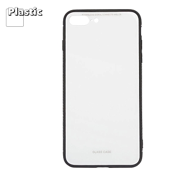 Защитная крышка "LP" для Apple iPhone 7 Plus, 8 Plus "Glass Case", белое стекло (коробка)