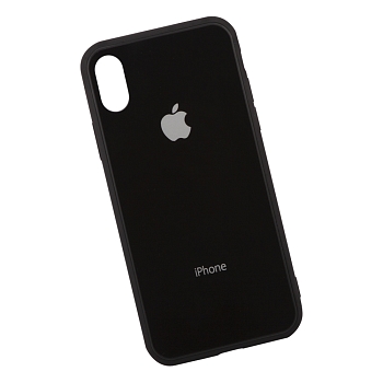Защитная крышка для Apple iPhone X глянцевая защита от царапин, черная (блистер)
