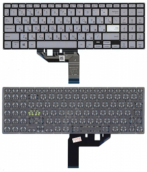 Клавиатура для ноутбука Asus S533F, S533FA, S533FL, S533J, S533JQ, серебристая