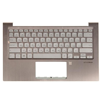 Топкейс с клавиатурой для ноутбука Asus X330FA, X330FN, X330UA, X330UNC серебристый, разбора