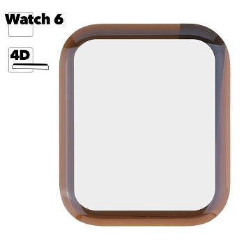 Защитное стекло для Apple Watch 6 COTEetCI 4D Steel Film Full Glue Glass 44 мм. (черный)