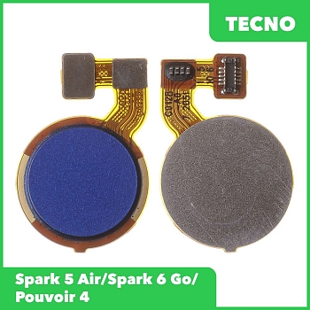 Шлейф для Tecno Spark 5 Air, Spark 6 Go, Pouvoir 4 сканер отпечатка пальцев (синий)