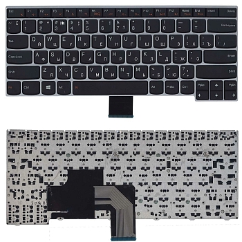 Клавиатура для ноутбука Lenovo IdeaPad V490, V490U, V490UA, черная, рамка серая