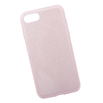 Силиконовая крышка "LP" для Apple iPhone 7, 8 "Блёстки" TPU, розовая (европакет)