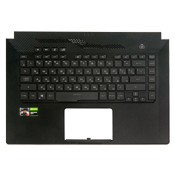Топкейс с клавиатурой для ноутбука Asus GU502DU, черный, без подсветки (оторван кончик шлейфа подсветки, легко восстанавливается)