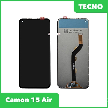 LCD дисплей для Tecno Camon 15 Air в сборе с тачскрином (черный) Premium Quality