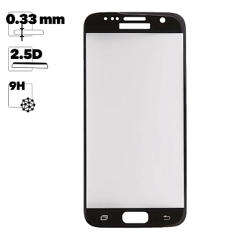 Защитное стекло для телефона Samsung Galaxy S7 (G930F) Thin Frame Full Glue с рамкой 0, 33 мм 2, 5D 9H, черное