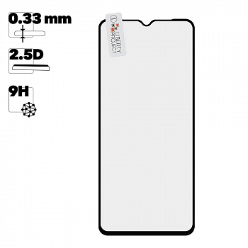 Защитное стекло "LP" для Realme C25 Thin Frame Full Glue с рамкой 0,33 мм 2,5D 9H (черное)