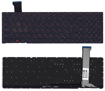 Клавиатура для ноутбука Asus ROG GL552VW, черная с красной подсветкой