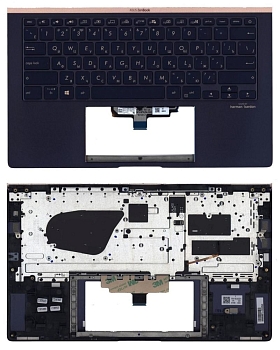 Клавиатура для ноутбука Asus ZenBook 14 UX434, топ-панель, черная