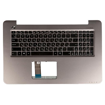 Клавиатура для ноутбука Asus X756UA-3C с топкейсом, серебристая