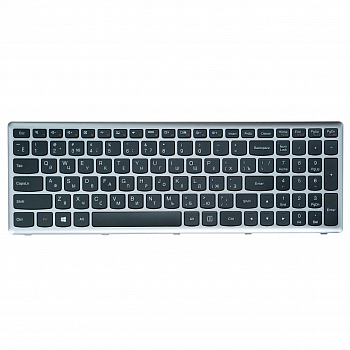 Клавиатура для ноутбука Lenovo IdeaPad Z500, черная с серой рамкой