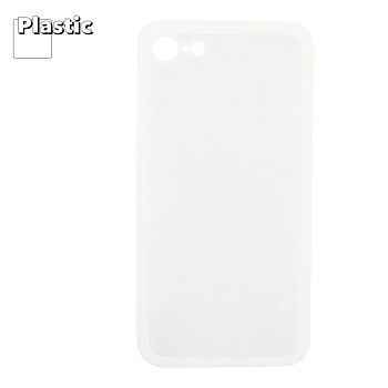 Защитная крышка "LP" для Apple iPhone 7, 8 "Glass Case" с белой рамкой, прозрачное стекло (коробка)