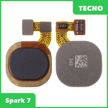 Шлейф для Tecno Spark 7 сканер отпечатка пальцев (черный)