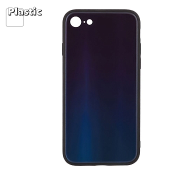 Защитная крышка "LP" для Apple iPhone 7, 8 "Rainbow Glass Case", синий градиент (коробка)