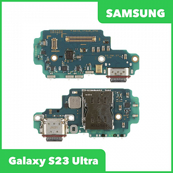 Системный разъем (разъем зарядки) для Samsung Galaxy S23 Ultra SM-S918, микрофон