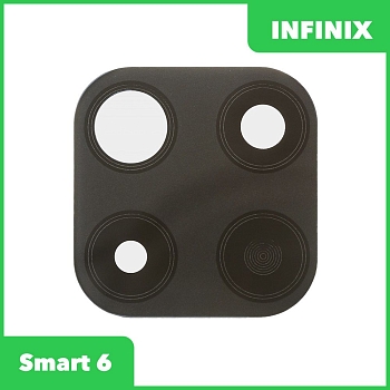 Стекло задней камеры для Infinix Smart 6 (X6511) (без рамки) (черный)