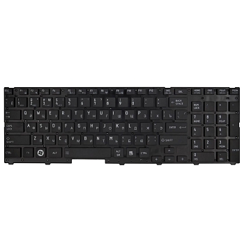 Клавиатура для ноутбука Toshiba Satellite A660, A665, Qosmio X770, P750, P755, черная, без рамки, плоский Enter