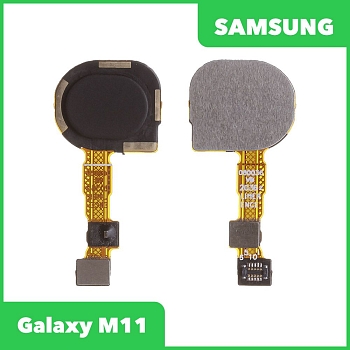 Шлейф для Samsung Galaxy M11 SM-M115 сканер отпечатка пальцев (черный)